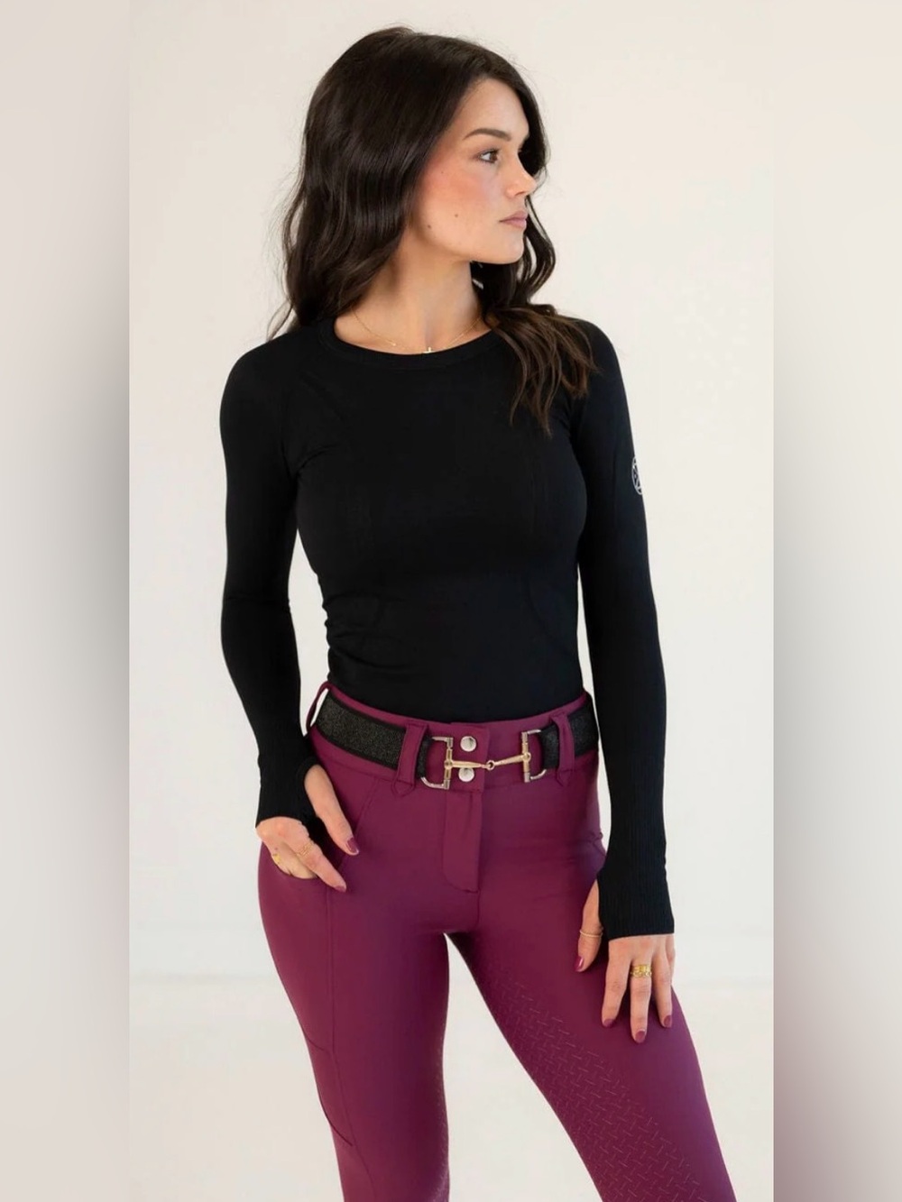 Euphoric Equestrian Malibu Long Sleeve Sun Shirt, Black, XS, Like New!